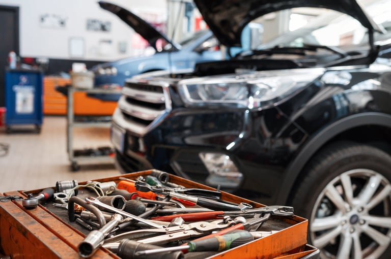 Mechanic working on Subaru vehicle
